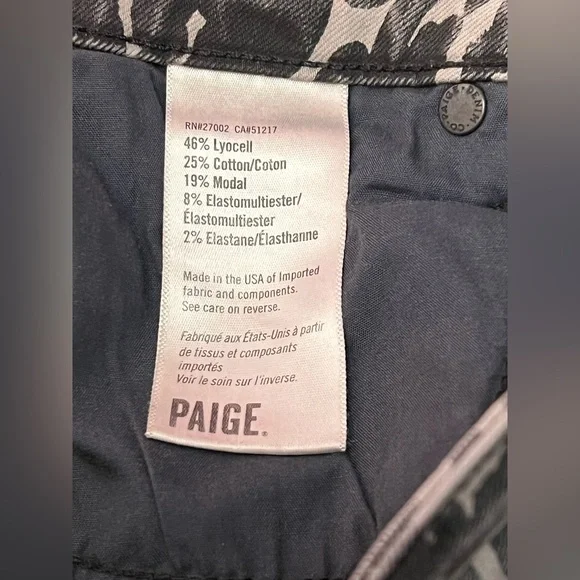 Paige Rosie HW Women’s Poppy Leopard Slim Crop FlareHigh Rise Jeans